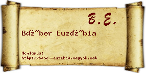 Báber Euzébia névjegykártya